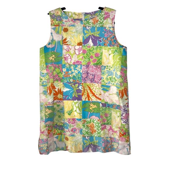 Lilly Pulitzer Dresses & Skirts - Vintage 1990s Lilly Pulitzer White Label Patchwork Shift Dress 8P AS IS Flaws